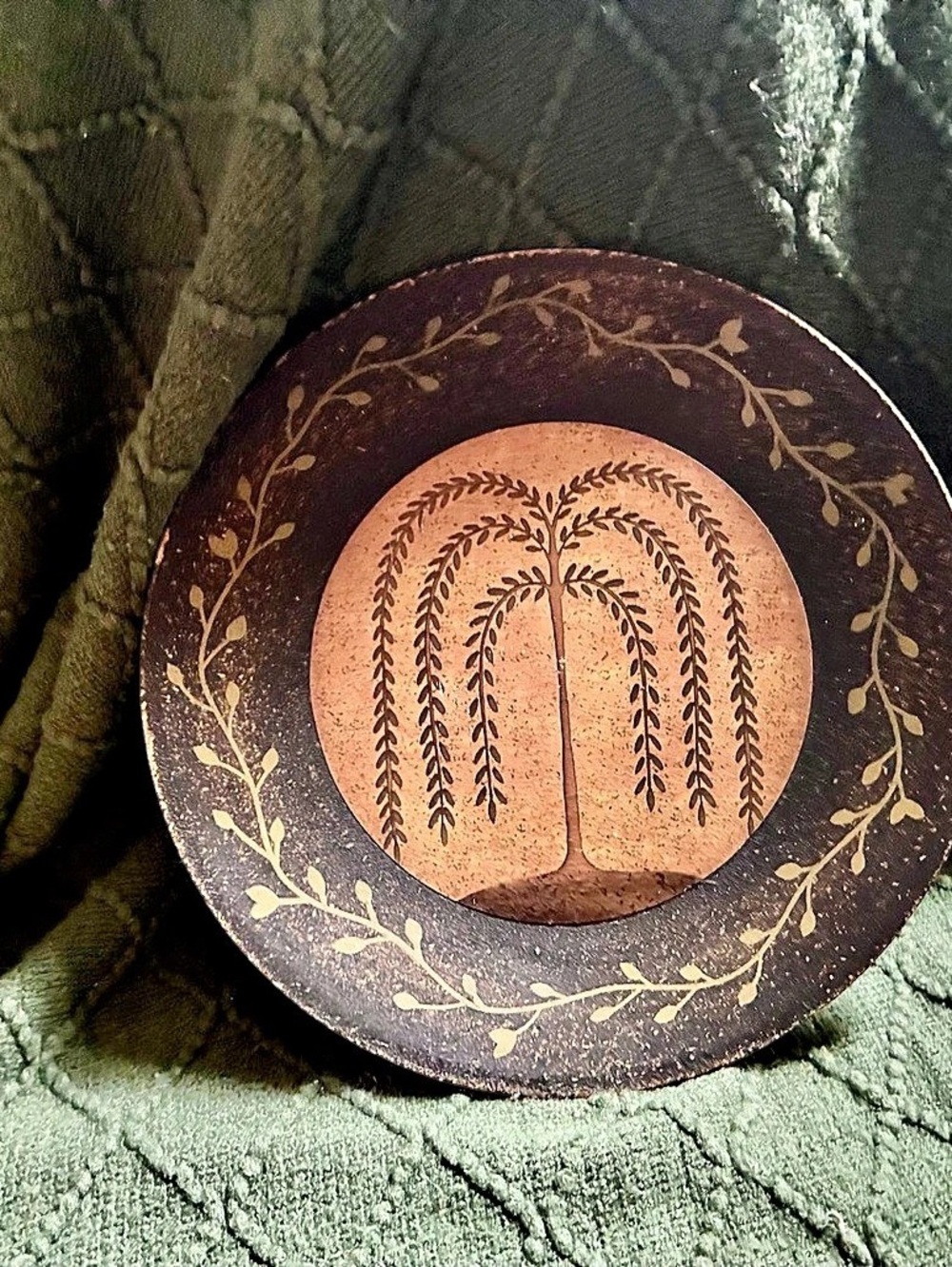 Primitive Round Wall Decor Willow Tree